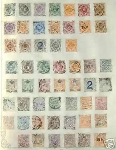 53 seltene Briefmarken Württemberg etwa 1900 bis 1920