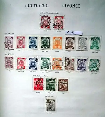 seltene umfanreiche Briefmarkensammlung Lettland 1918 bis 1934