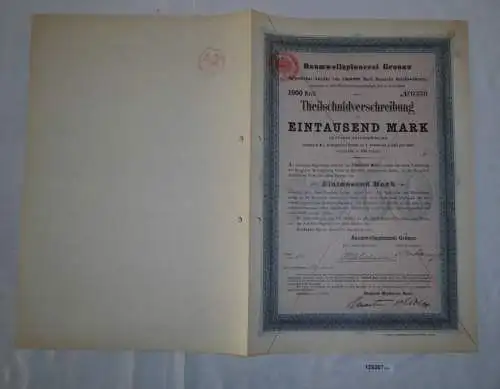 1000 Mark Teilschuldverschreibung Baumwollspinnerei Gronau 15.Juli 1897 (129267)
