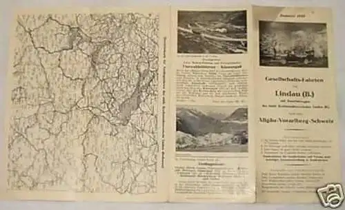 altes Reklame Prospekt Omnibusverkehr Lindau 1929