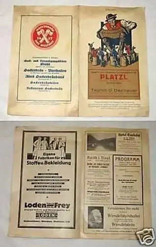 altes Reklame Prospekt Gasthaus Platzl München 1927