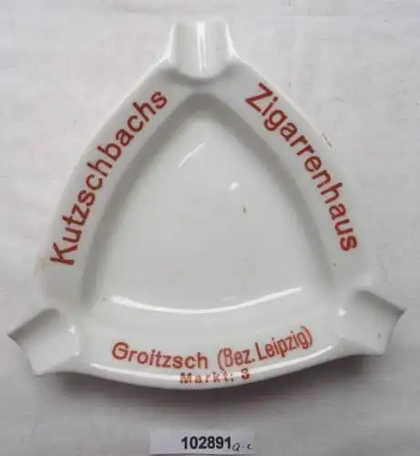 Alter Porzellan Aschenbecher Kutzschbachs Zigarrenhaus Groitzsch um 1920