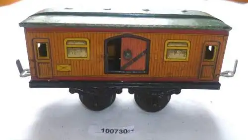 Modelleisenbahn Bub KBN Postwagen Schiebetür Blech Spur 0 um 1930