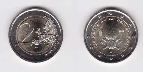 2 Euro Bi-Metall Münze Italien 2020 80 Jahre Feuerwehr in Italien (134625)