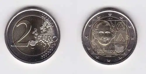 2 Euro Bi-Metall Münze Italien 2020 150. Geburtstag Maria Montessori (135754)