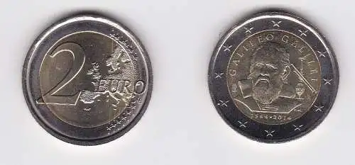 2 Euro Bi-Metall Münze Italien 2014 Galileo Galilei - 450. Geburtstag (130421)