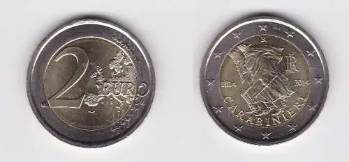 2 Euro Gedenkmünze Italien 2014 200. Jahrestag der Carabinieri Stgl. (130758)