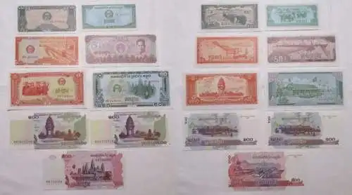 6x Riels Banknoten Kambodscha Cambodia Cambodge (154179)