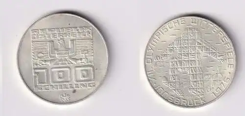 100 Schilling Silber Münze Österreich 1976 Winter Olympiade Innsbruck (166271)