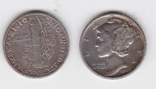 1 Dime Silber Münze USA 1942 Liberty (120040)