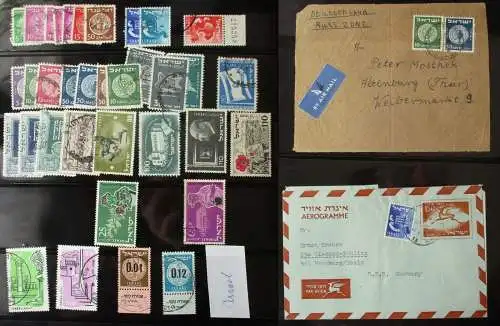 kleine Briefmarkensammlung mit 39 alten Briefmarken Israel (140639)