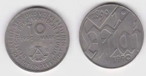 DDR Gedenk Münze 10 Mark 100.Jahre 1.Mai Feiertag 1990 Stempelglanz (141187)