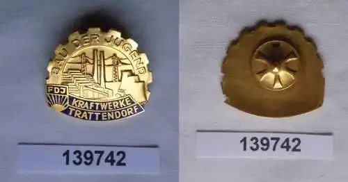 DDR Abzeichen Bau der Jugend Kraftwerk Trattendorf in Gold (139742)