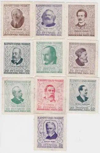 10 seltene Kampffonds Marken Sozialdemokratische Partei 1928 (88848)