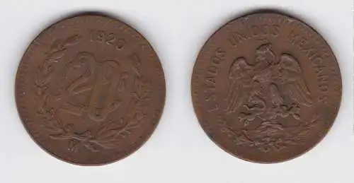 20 Centavos Bronze Münze Mexiko 1920 (155043)