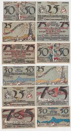 6 Banknoten Notgeld Stadt Oberammergau 1921  (140202)