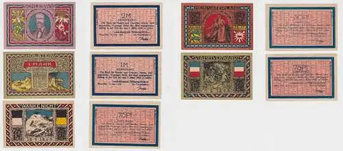 Komplette Banknoten Serie Landesbürgerrat Altona Elbe 15.Februar 1922 (138694)