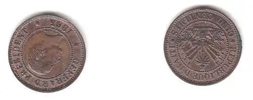 5 Centimes Kupfer Münze Haiti 1863 (109661)