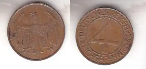 4 Pfennig Kupfer Münze Deutsches Reich 1932 A (112116)