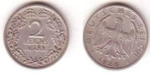 2 Mark Silber Münze Weimarer Republik 1926 J Jäger 320