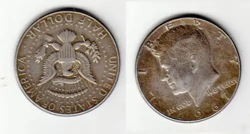 1/2 Dollar Silber Münze USA Kenedy 1967