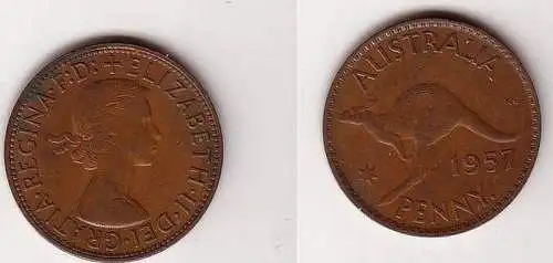 1 Penny Kupfer Münze Australien 1957