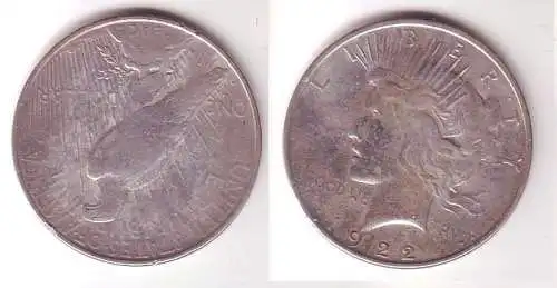 1 Peace Dollar Silber Münze USA 1922 (108694)