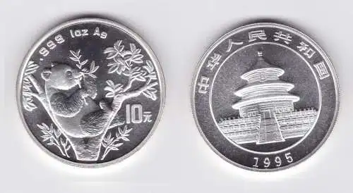 10 Yuan Silber Münze China 1995 Panda 1 Unze Silber (119545)