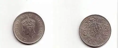 alte 1 Rupie Silber Münze Indien 1940