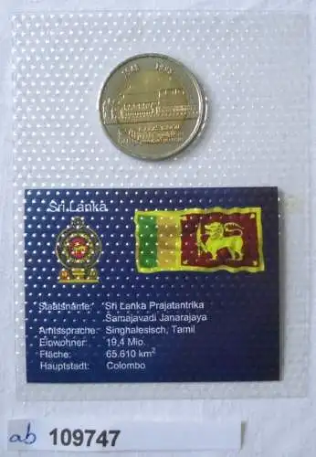 Bi-Metall Münze 10 Rupees Sri Lanka 1998 in TOP Erhaltung im Blister