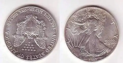 1 Dollar Silber Anlage Münze USA 1 Unze 1987