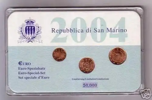 Etui mit Kursmünzen San Marino 2004 in Stempelglanz (BN8431)