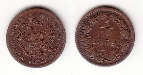 5/10 Kreuzer Kupfer Münze Österreich 1859 A