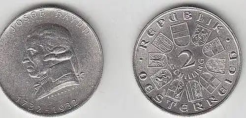 2 Schilling Silber Münze Österreich 1932 Joseph Haydn