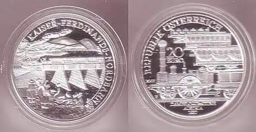 20 Euro Silber Münze Österreich Eisenbahn 2007