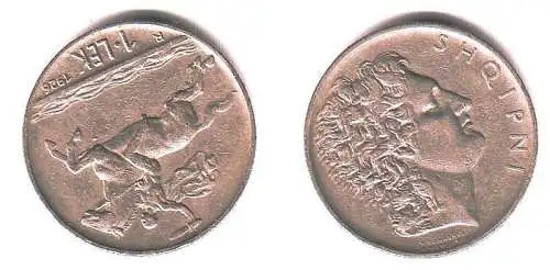 1 Lek Nickel Münze Albanien 1926 Reiter