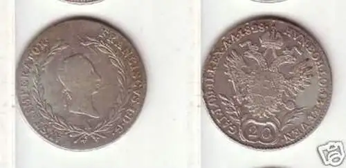 20 Kreuzer Silber Münze Österreich 1828 A