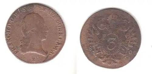 3 Kreuzer Kupfermünze Österreich 1800 B (109253)