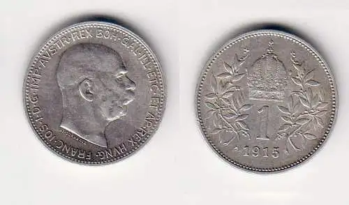 1 Krone Silber Münze Österreich 1915