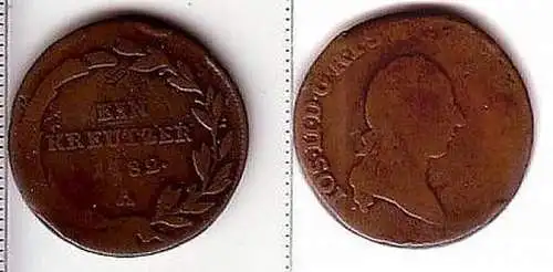 1 Kreuzer Kupfer Münze Österreich 1782 A