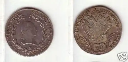 20 Kreuzer Silber Münze Österreich 1815 B