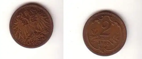 2 Heller Kupfer Münze Österreich 1903