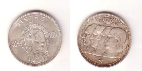 100 Franc Silber Münze Belgien 1948