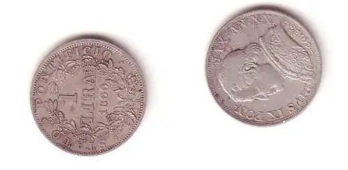 1 Lira Silbermünze Vatikanstadt 1866 R