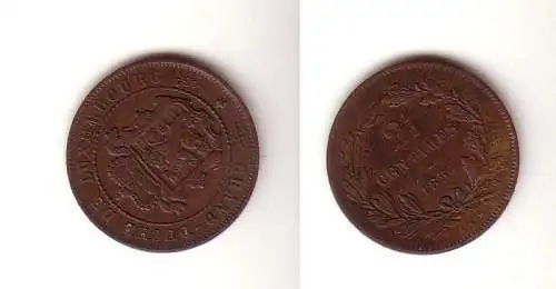 2 1/2 Centimes Kupfer Münze Luxemburg 1854