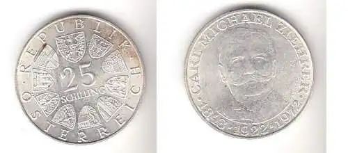 25 Schilling Silber Münze Österreich Carl Michael Ziehrer 1972