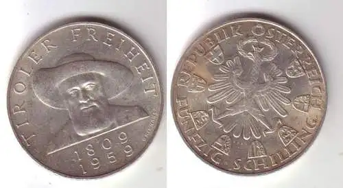 50 Schilling Silber Münze Österreich Tiroler Freiheit 1809-1959