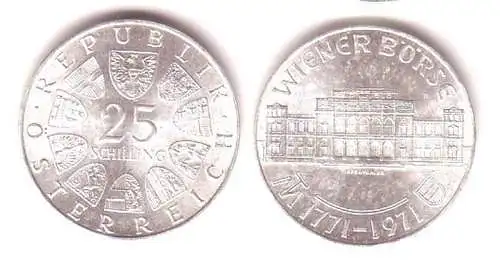 25 Schilling Silber Münze Österreich Wiener Börse 1971