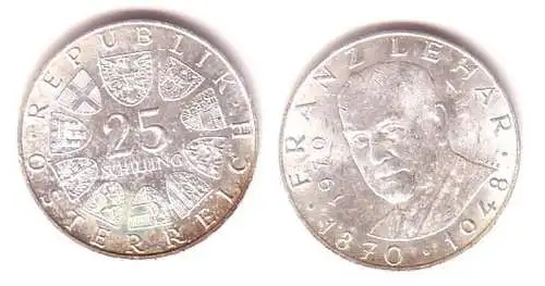 25 Schilling Silber Münze Österreich Franz Lehar 1970