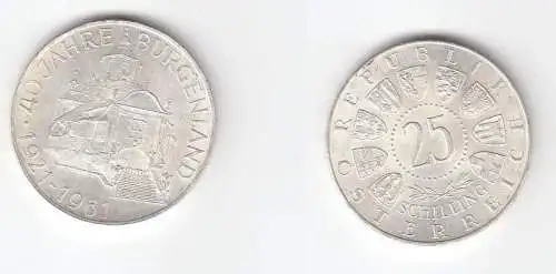 25 Schilling Silber Münze Österreich 40 Jahre Burgenland 1921-1961 (113402)